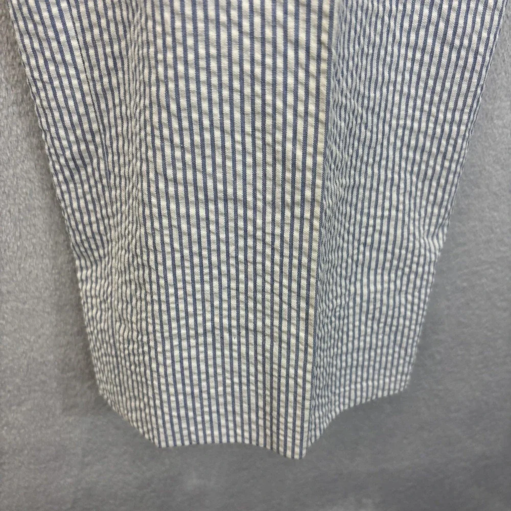 Enzo Tovare Seersucker Dress Pants Mens 39x33 Blue White Stripe Wedding Nautical